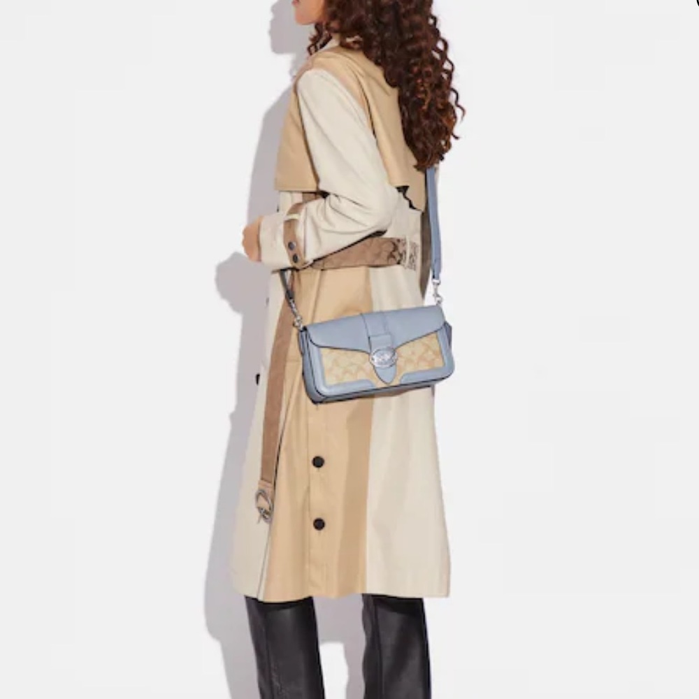 COACH Georgie Shoulder Bag In Signat Canvas COLOR
Silver/Light Khaki/Marble Blue - Picture 4 of 16